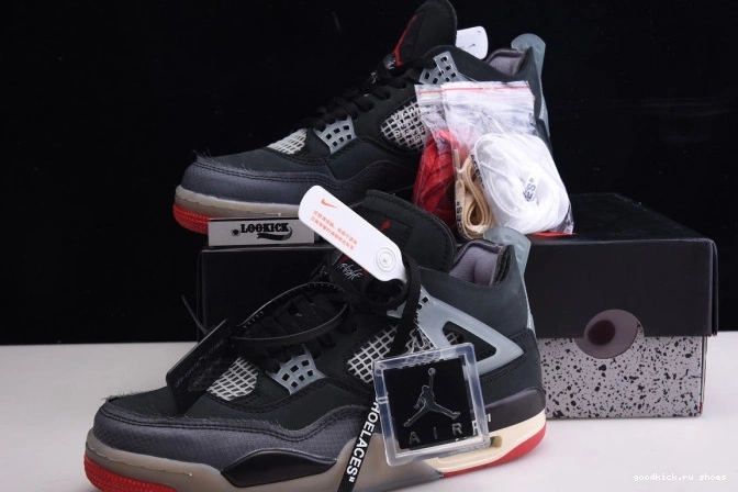 Bred Air 4 Retro Off x CV9388-001 White Jordan 0810